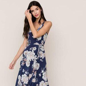 Yumi Kim — Rush Hour Silk Satin Maxi Dress — Midnight Blue Jasmine